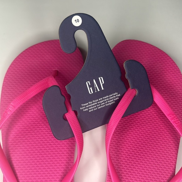 Barbiecore Pink The Gap Flip Flop Slides Beachwear Summer Size 10 Vegan NWT - Picture 3 of 9